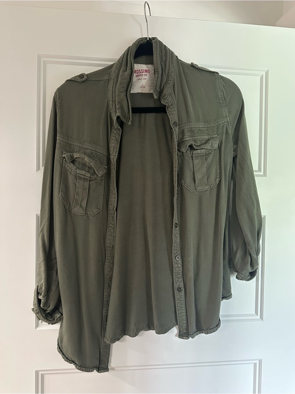 Mossimo Supply Co. Olive Green Button-Front Women's Utility Shirt